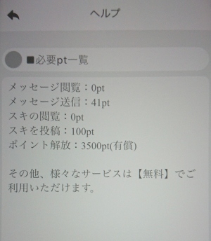 ハルカの消費ポイント一覧